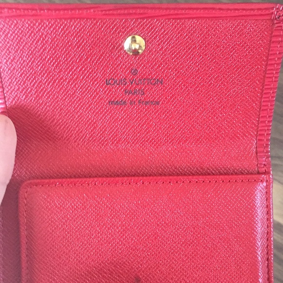 Authentic Louis Vuitton Red Epi Elise Wallet - Picture 4 of 8
